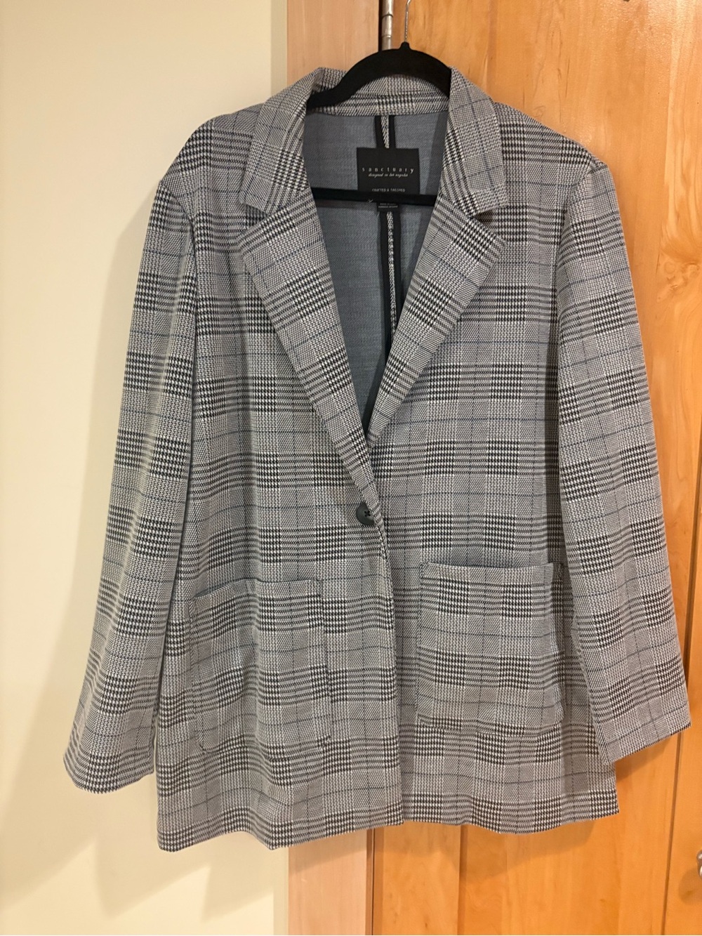 Sanctuary Gray Plaid Blazer Jacket